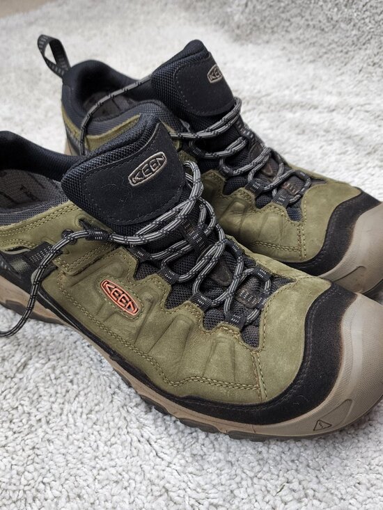 KEEN Targhee IV Waterproof Hiking Shoes Low Boot Men 13 Wide Olive Green 1029003